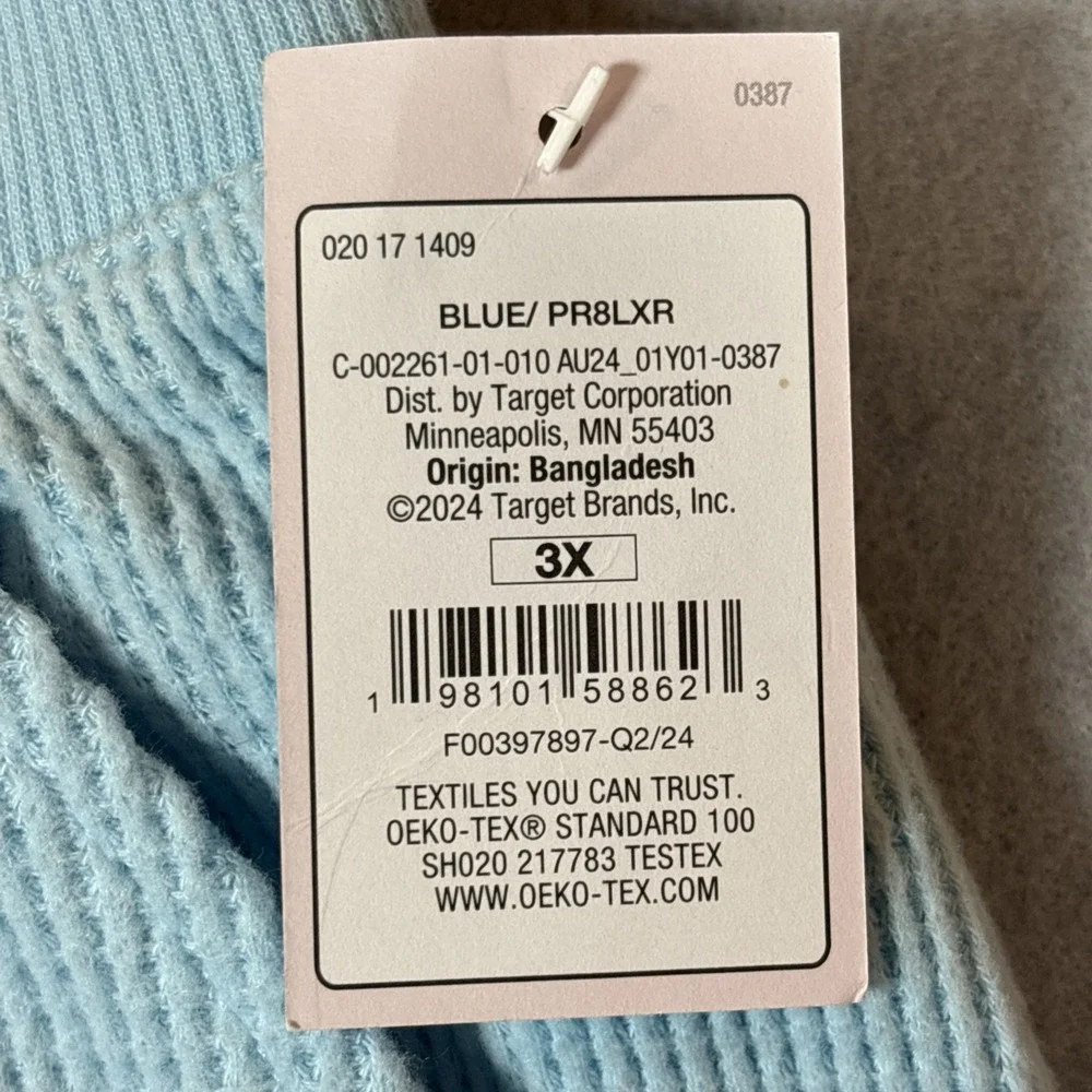 Auden Women's Blue Waffle Knit Pajama Shorts 3X Lounge NWT
